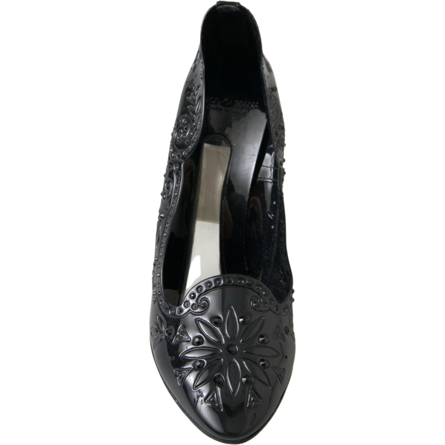 Dolce & Gabbana Elegant Black Crystal Cinderella Pumps Dolce & Gabbana Dark Slate Gray