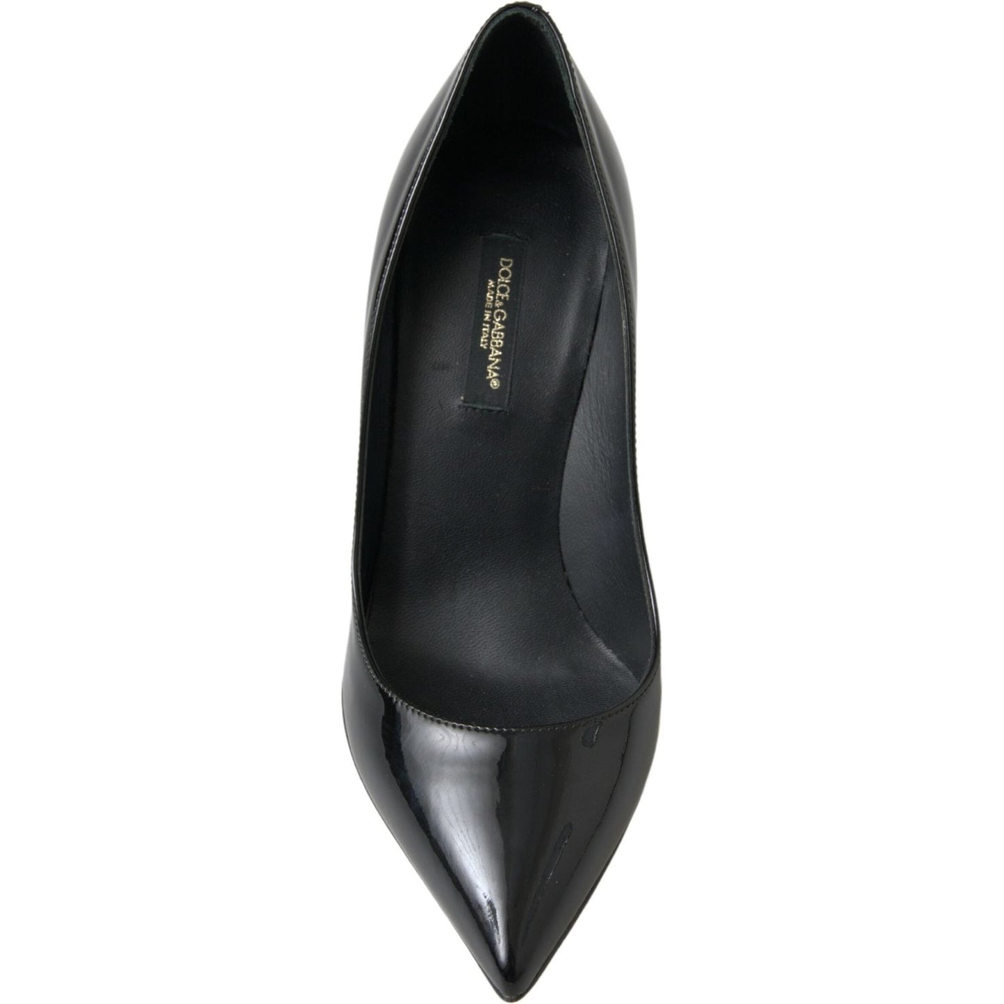 Dolce & Gabbana Elegant Patent Leather Heels Pumps Dolce & Gabbana Dark Slate Gray