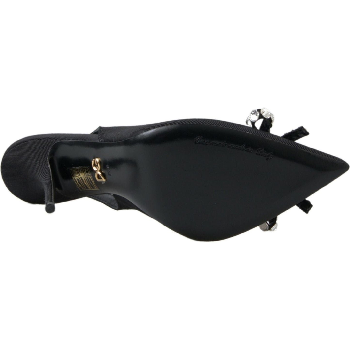 Dolce & Gabbana Embellished Black Slingback Heels Pumps Dolce & Gabbana Dark Slate Gray