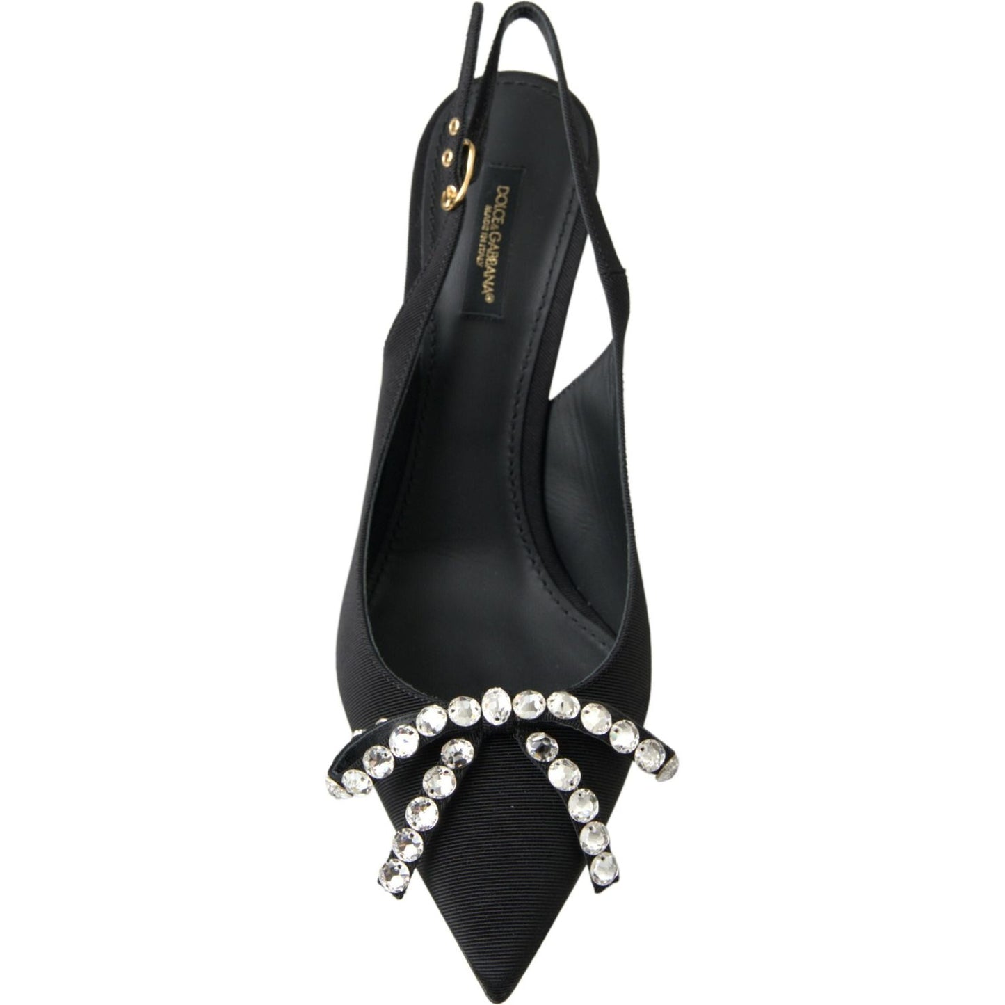 Dolce & Gabbana Embellished Black Slingback Heels Pumps Dolce & Gabbana Dark Slate Gray
