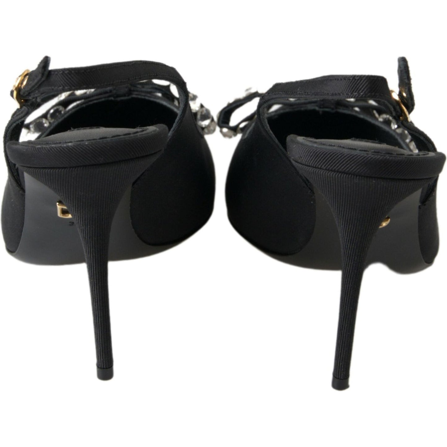 Dolce & Gabbana Embellished Black Slingback Heels Pumps Dolce & Gabbana Black