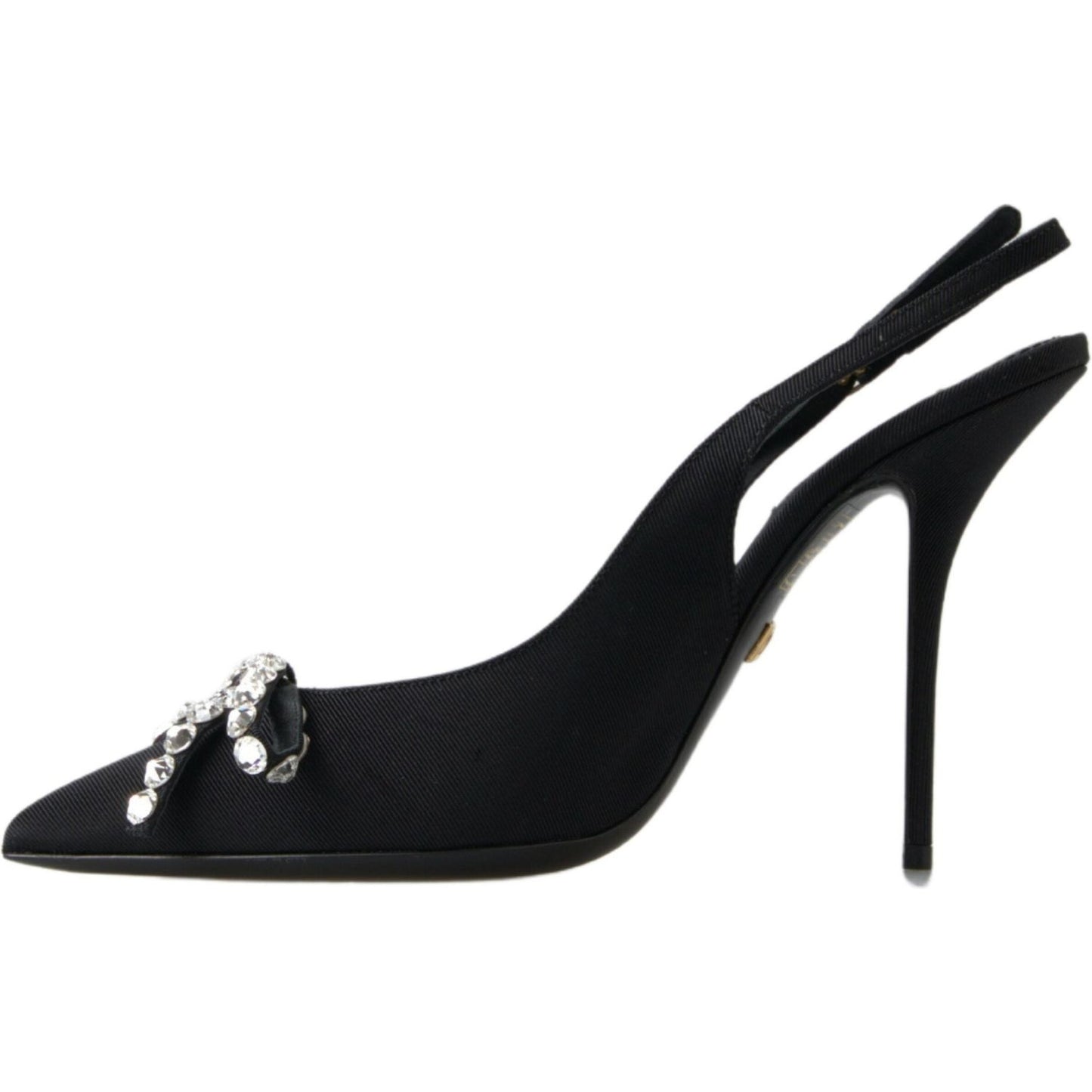 Dolce & Gabbana Embellished Black Slingback Heels Pumps Dolce & Gabbana Black