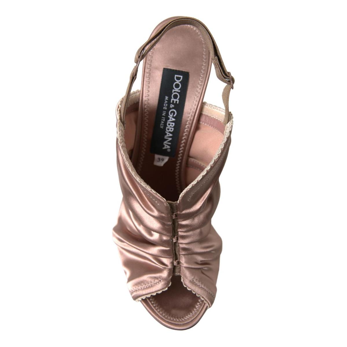 Dolce & Gabbana Elegant Slingback Stiletto Heels in Light Brown Dolce & Gabbana Dim Gray
