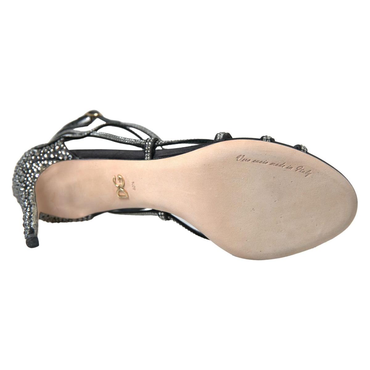 Dolce & Gabbana Elegant Keira Rhinestone Stiletto Sandals Dolce & Gabbana Tan