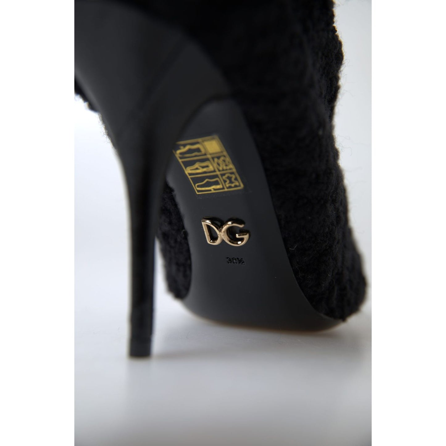 Dolce & Gabbana Elegant Virgin Wool Mid Calf Boots Dolce & Gabbana Black