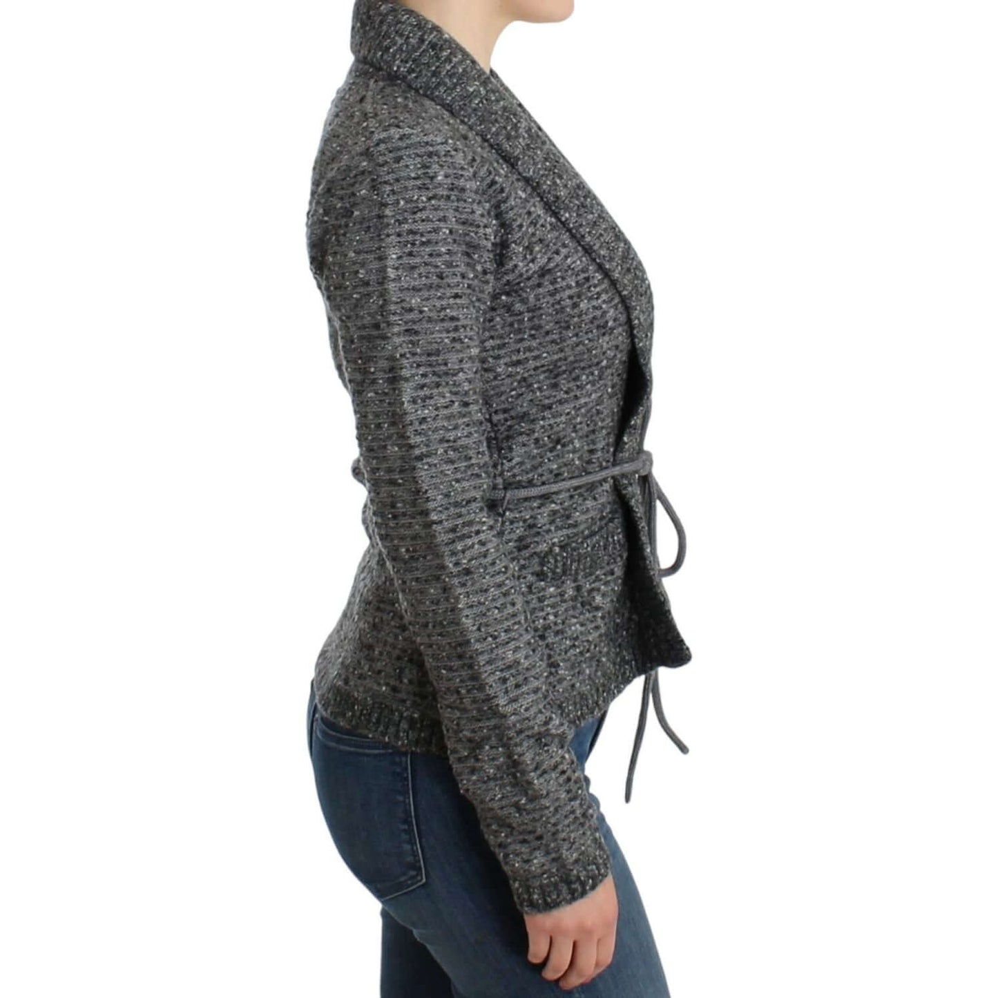 Cavalli Elegant Gray Wool Blend Cardigan