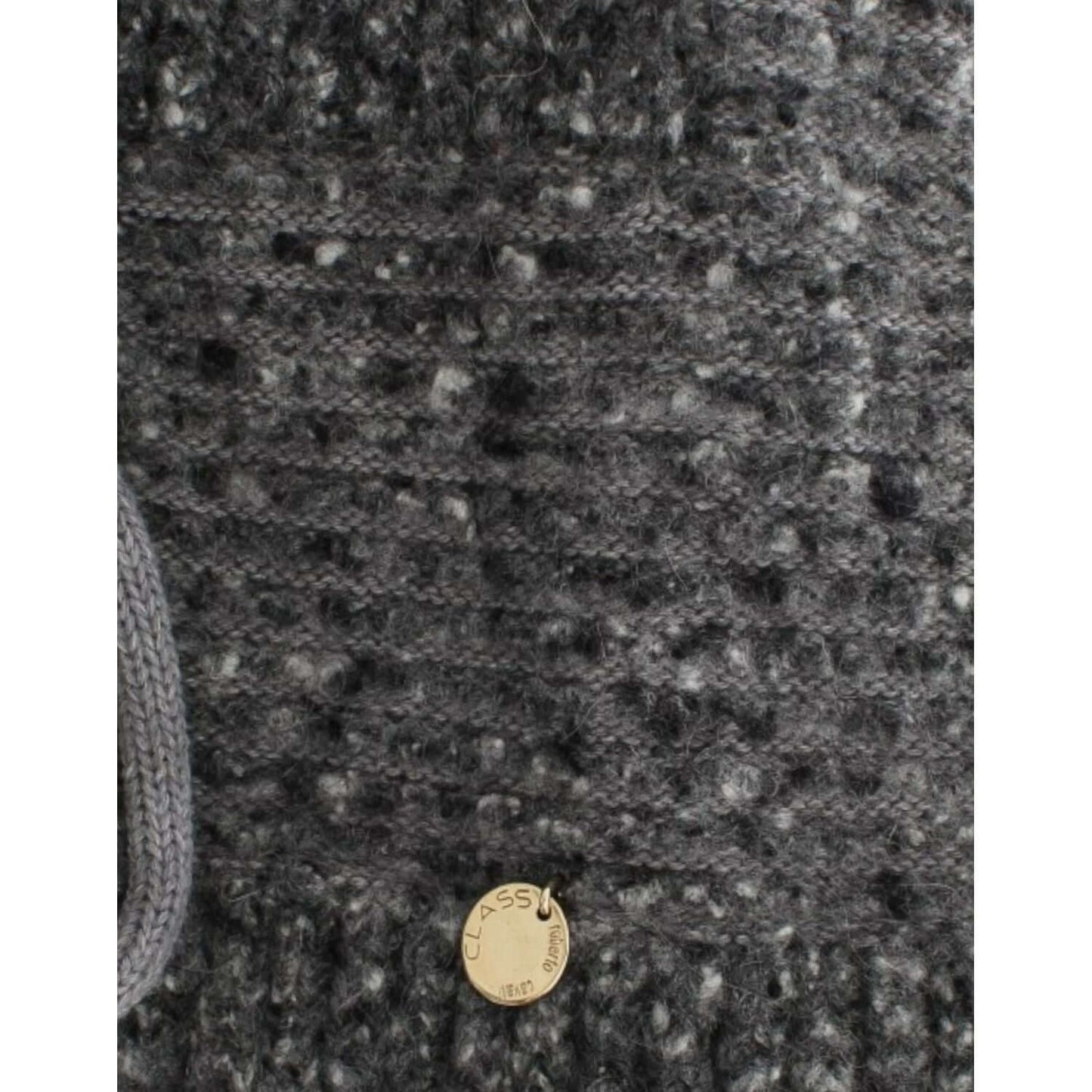 Cavalli Elegant Gray Wool Blend Cardigan