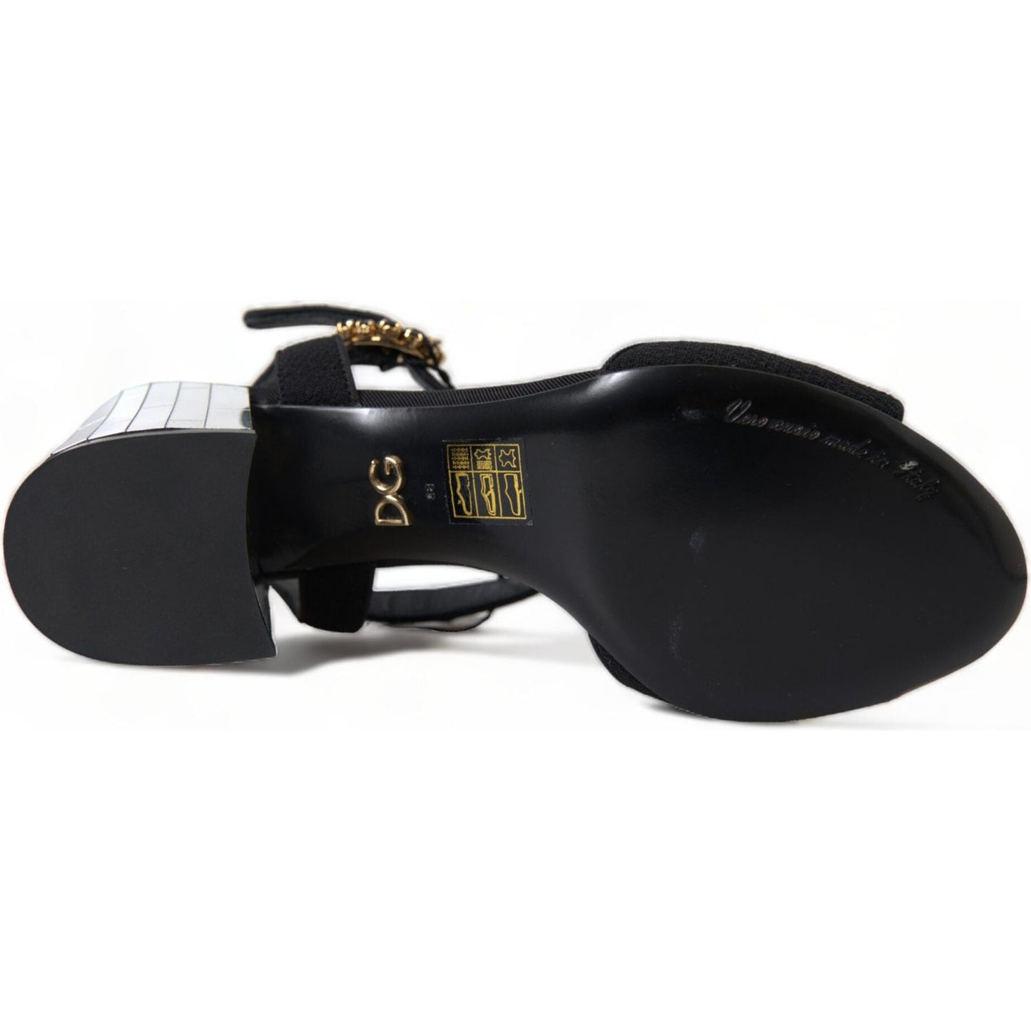 Dolce & Gabbana Elegant Ankle Strap Sandals with Mirror Heels Dolce & Gabbana Black