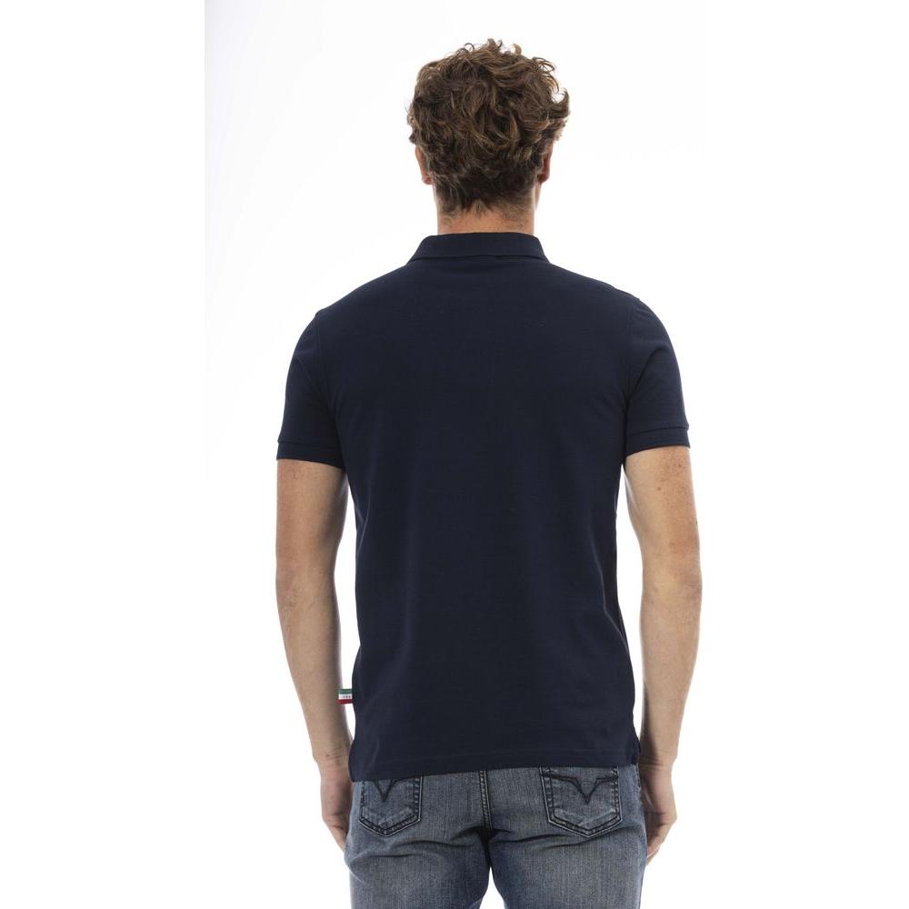 Baldinini Trend Blue Cotton Men Polo Shirt Baldinini Trend Dark Slate Gray