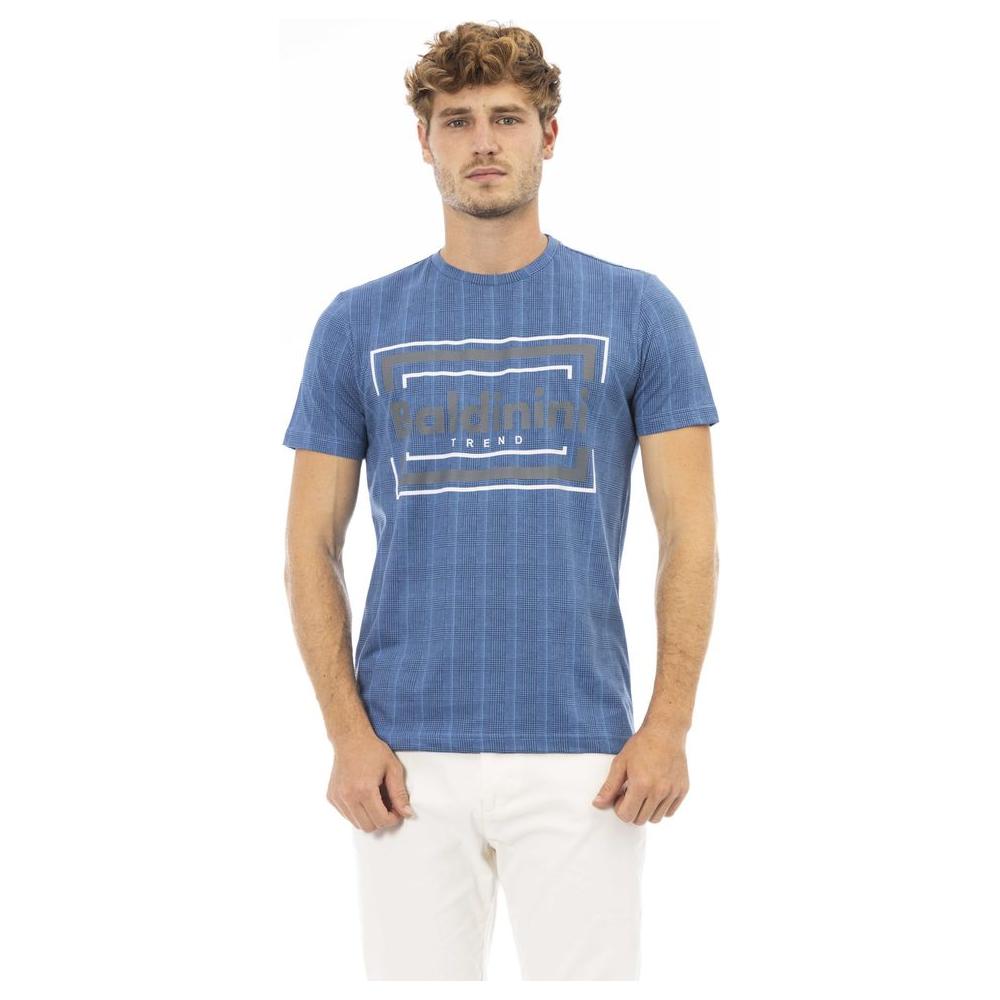 Baldinini Trend Blue Cotton Men T-Shirt Baldinini Trend Slate Gray