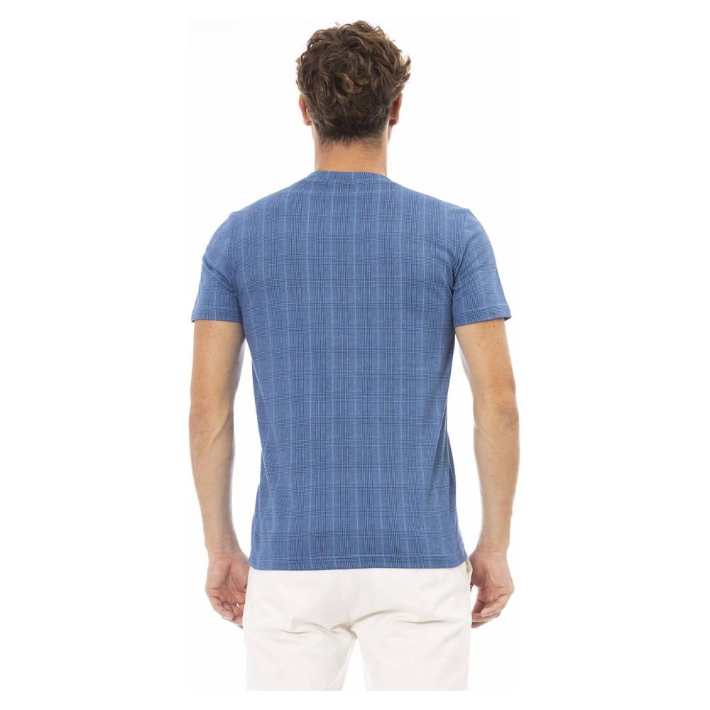 Baldinini Trend Blue Cotton Men T-Shirt Baldinini Trend Slate Gray