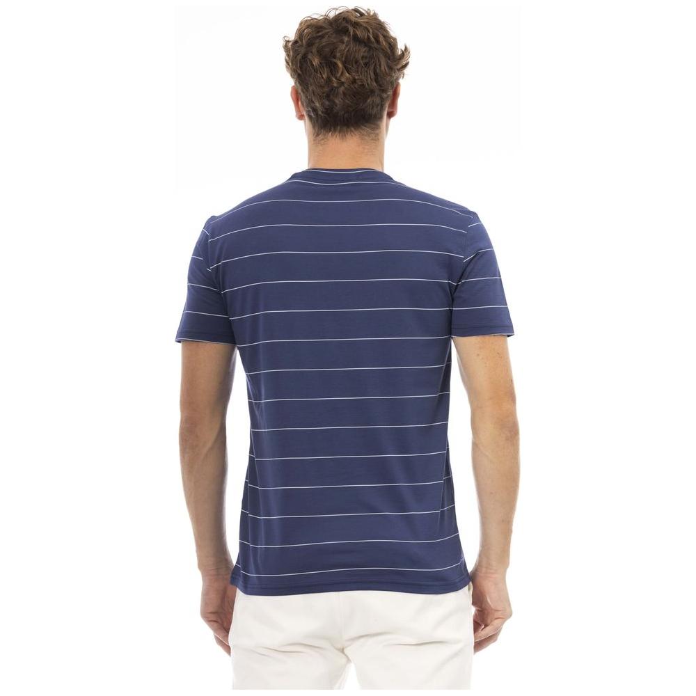 Baldinini Trend Blue Cotton Men T-Shirt Baldinini Trend Dark Slate Gray