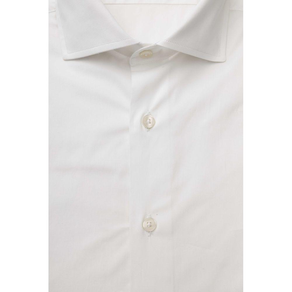 Bagutta White Cotton Men's Shirt Bagutta Light Gray