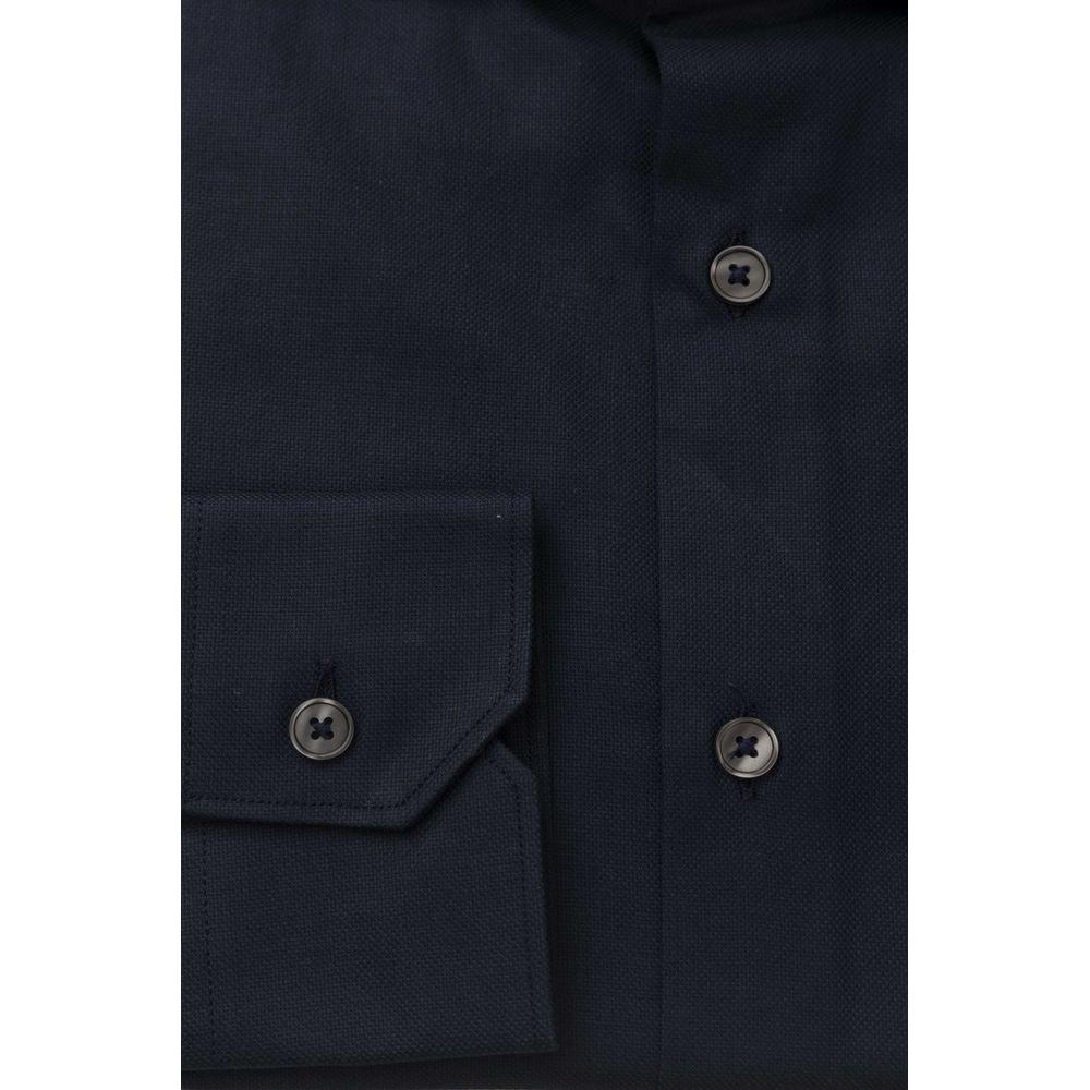 Bagutta Blue Cotton Men Shirt Bagutta Black