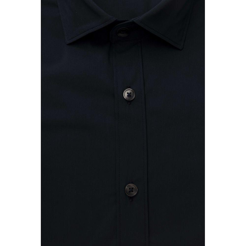 Bagutta Blue Cotton Men's Shirt Bagutta Black