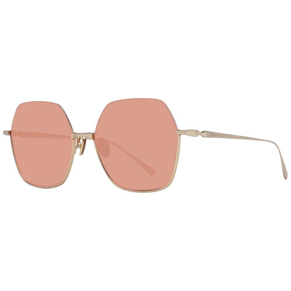 Scotch & Soda gold half-rim women's sunglasses with orange plastic lenses, stainless steel frame, size 56-16-140.