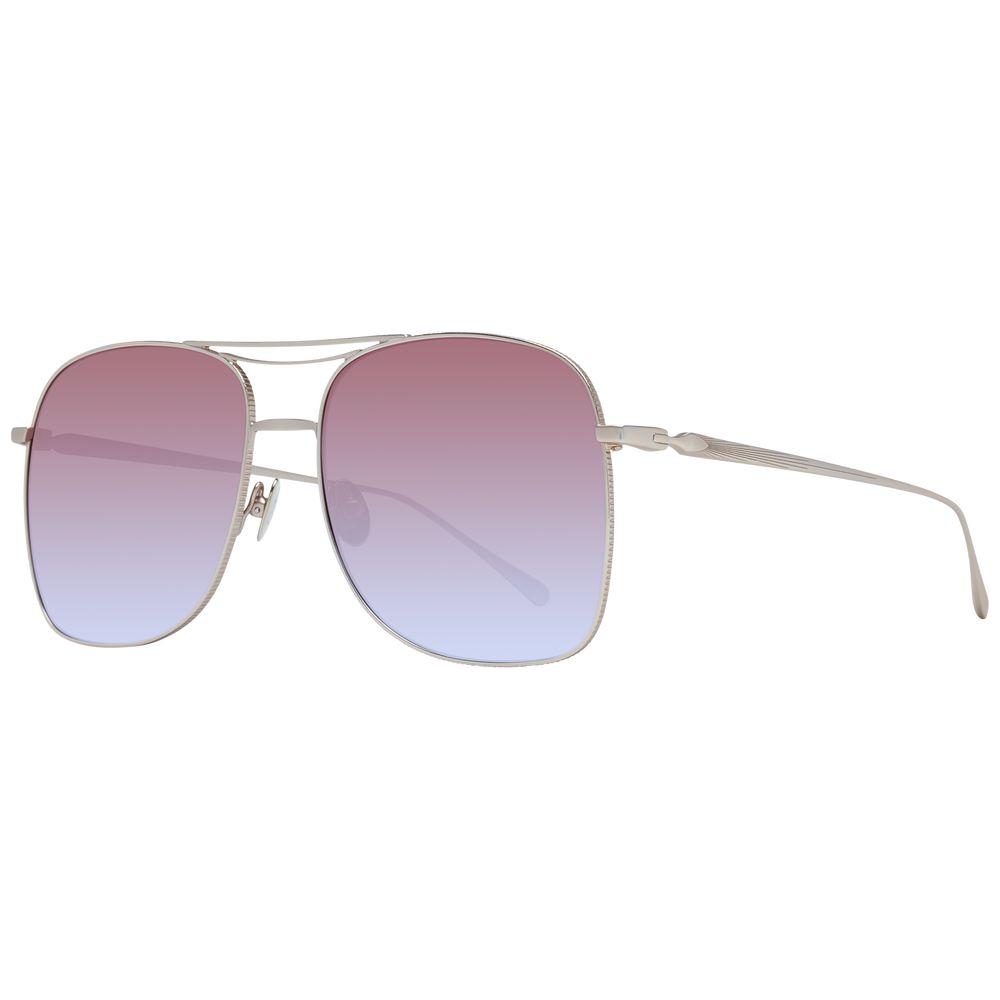 Scotch & Soda women's gold square sunglasses with multicolor gradient lenses, stainless steel frame, and full-rim design.