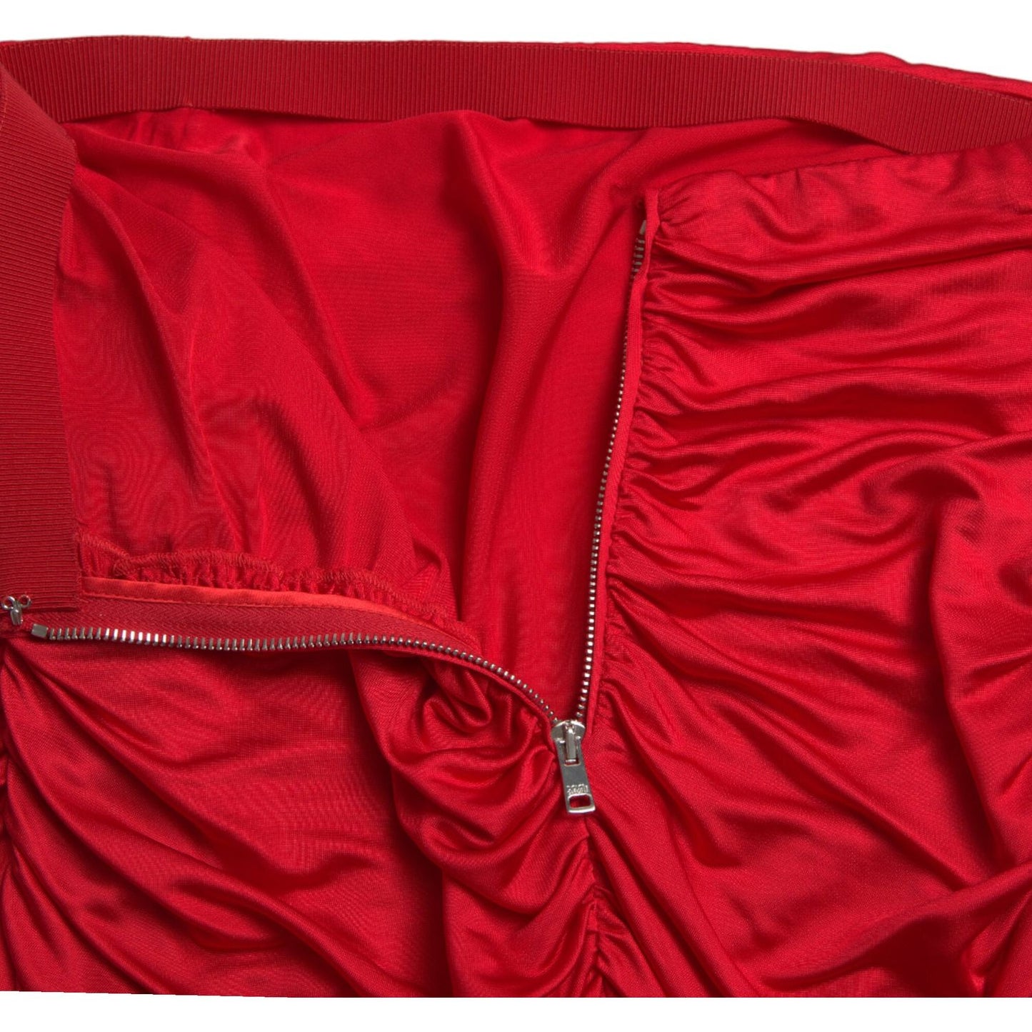 Dolce & Gabbana Elegant Pleated Mini Skirt in Vibrant Red Dolce & Gabbana Firebrick