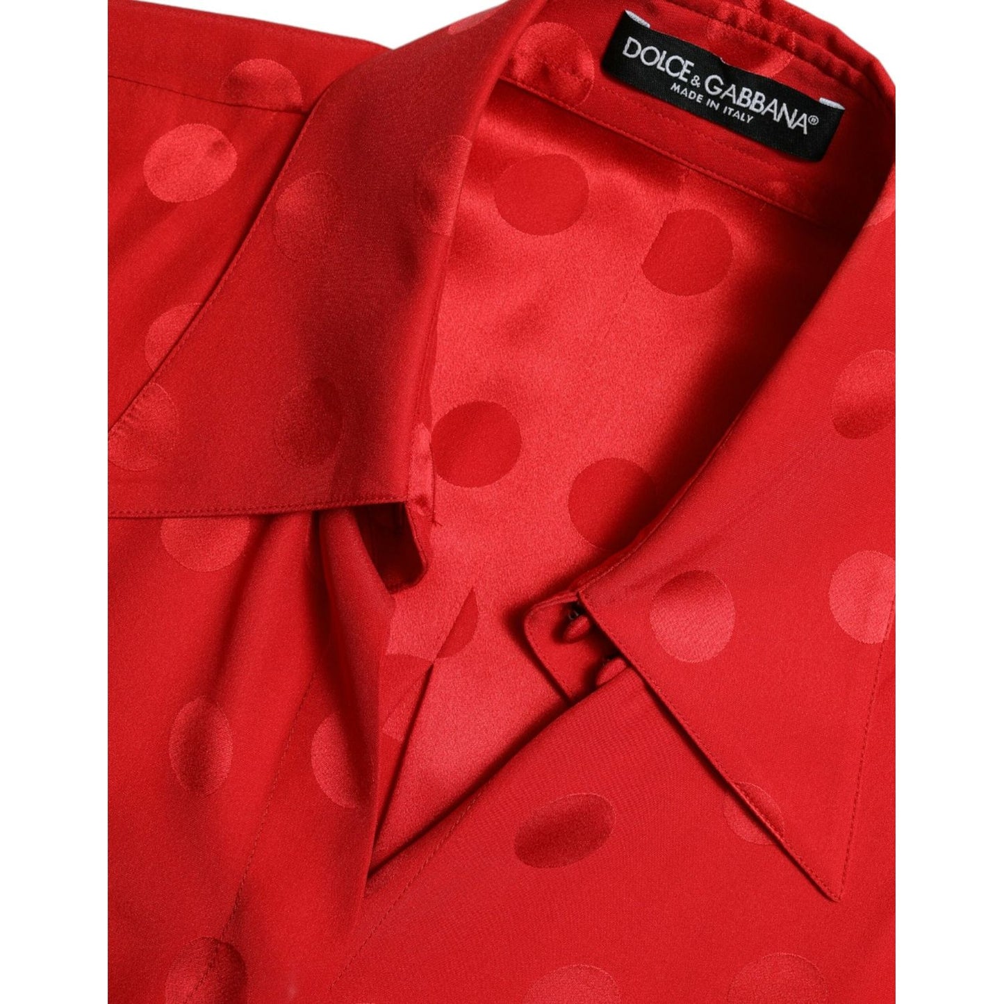 Dolce & Gabbana Elegant Polka Dot Sleeveless Silk Blouse Dolce & Gabbana Firebrick