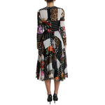 Dolce & Gabbana Multicolor Patchwork Floral Leopard Dress
