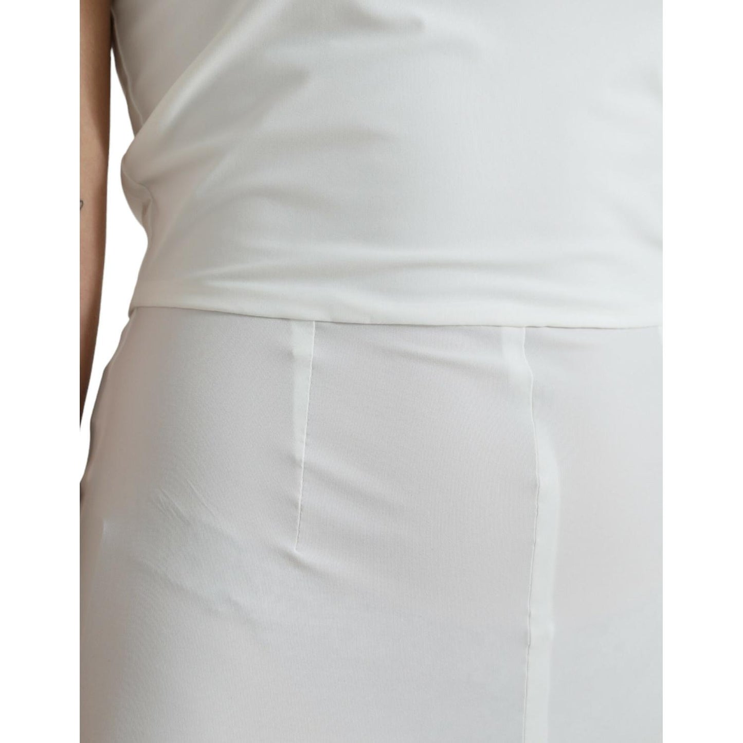 Dolce & Gabbana Elegant White Strapless Jumpsuit Dress Dolce & Gabbana Light Gray