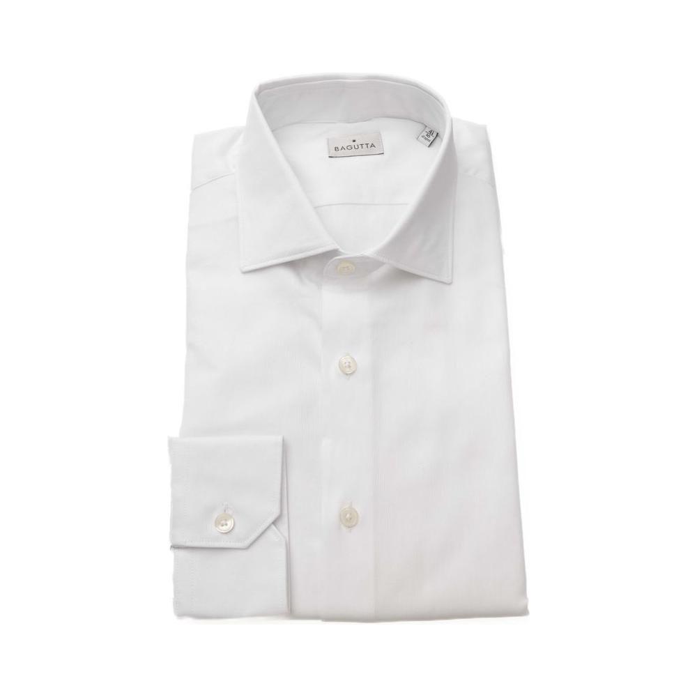 Bagutta White Cotton Men's Shirt Bagutta Light Gray