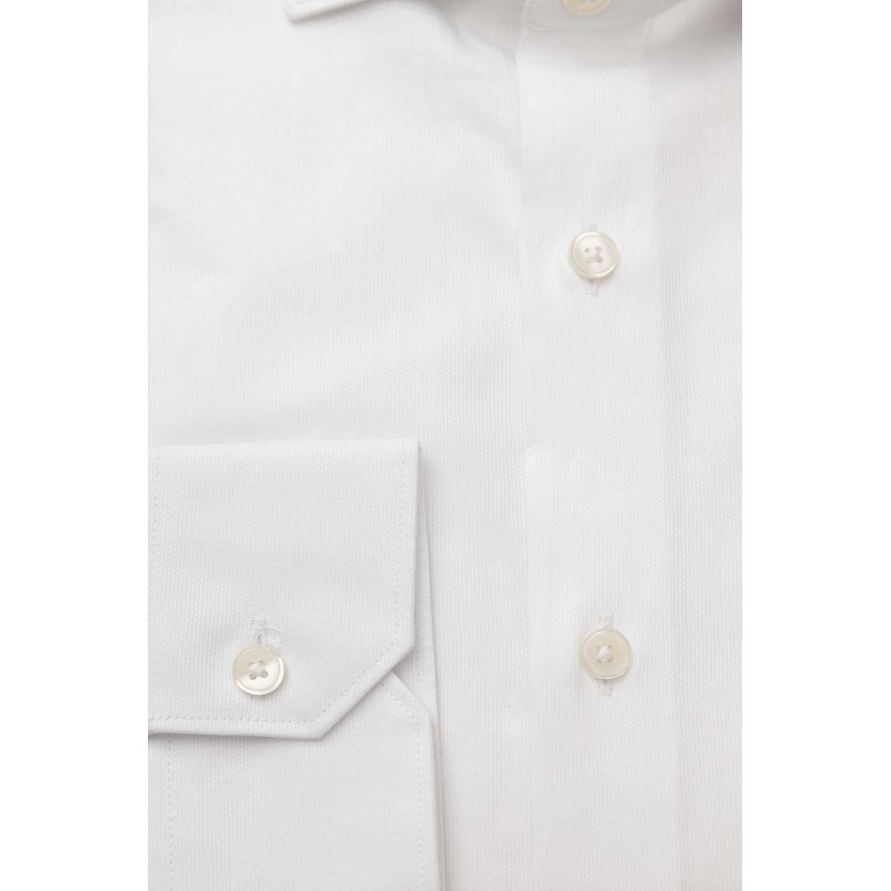 Bagutta White Cotton Men's Shirt Bagutta Lavender