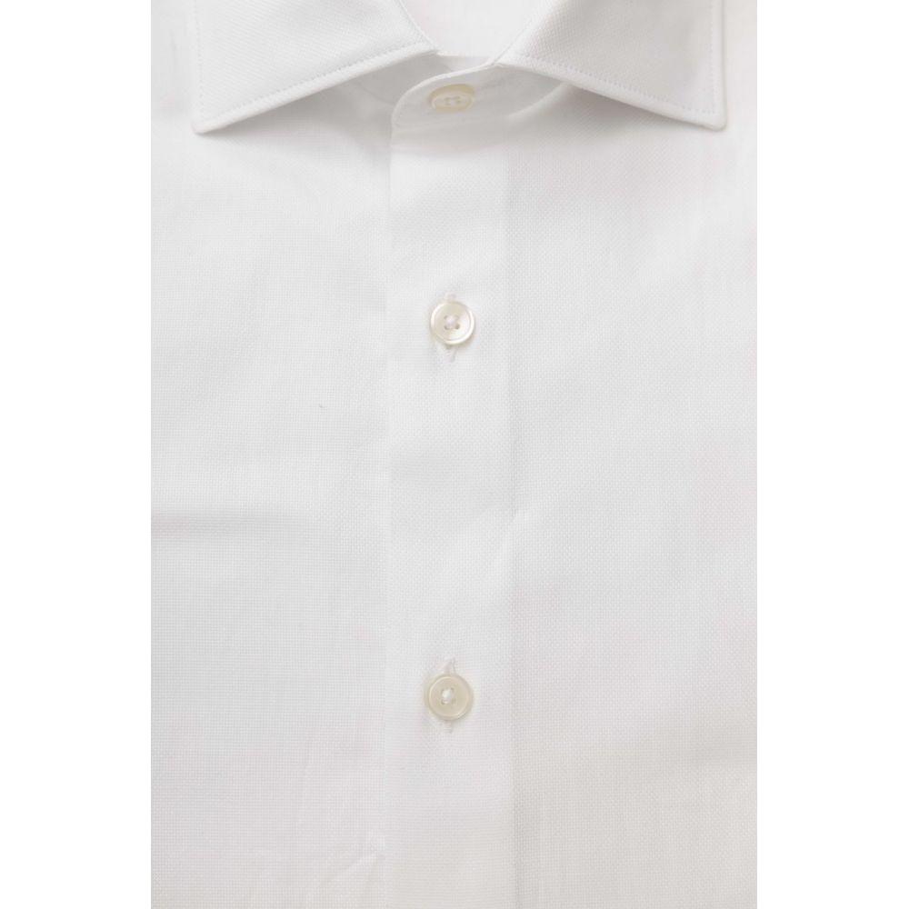 Bagutta White Cotton Men Shirt Bagutta Light Gray