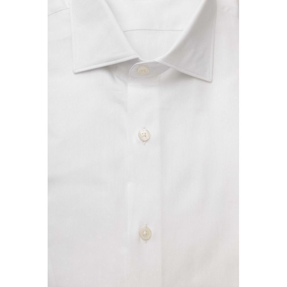 Bagutta White Cotton Men's Shirt Bagutta Light Gray