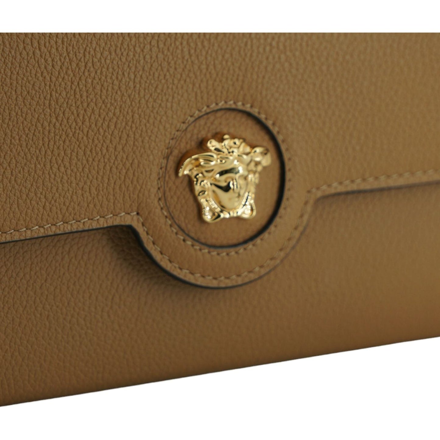 Versace Elegant Calf Leather Wallet with Medusa Logo Versace Dark Olive Green