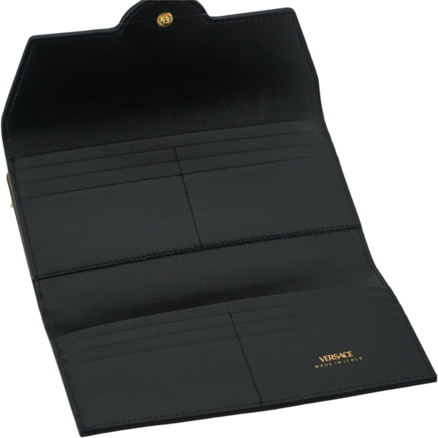Versace Elegant Calf Leather Wallet with Medusa Logo Versace Dark Slate Gray