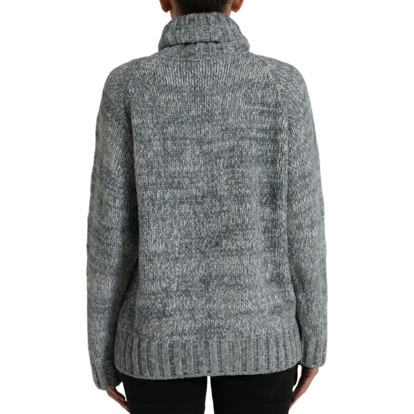 Dolce & Gabbana Elegant Gray Cashmere Blend Turtleneck Pullover Dolce & Gabbana Dim Gray