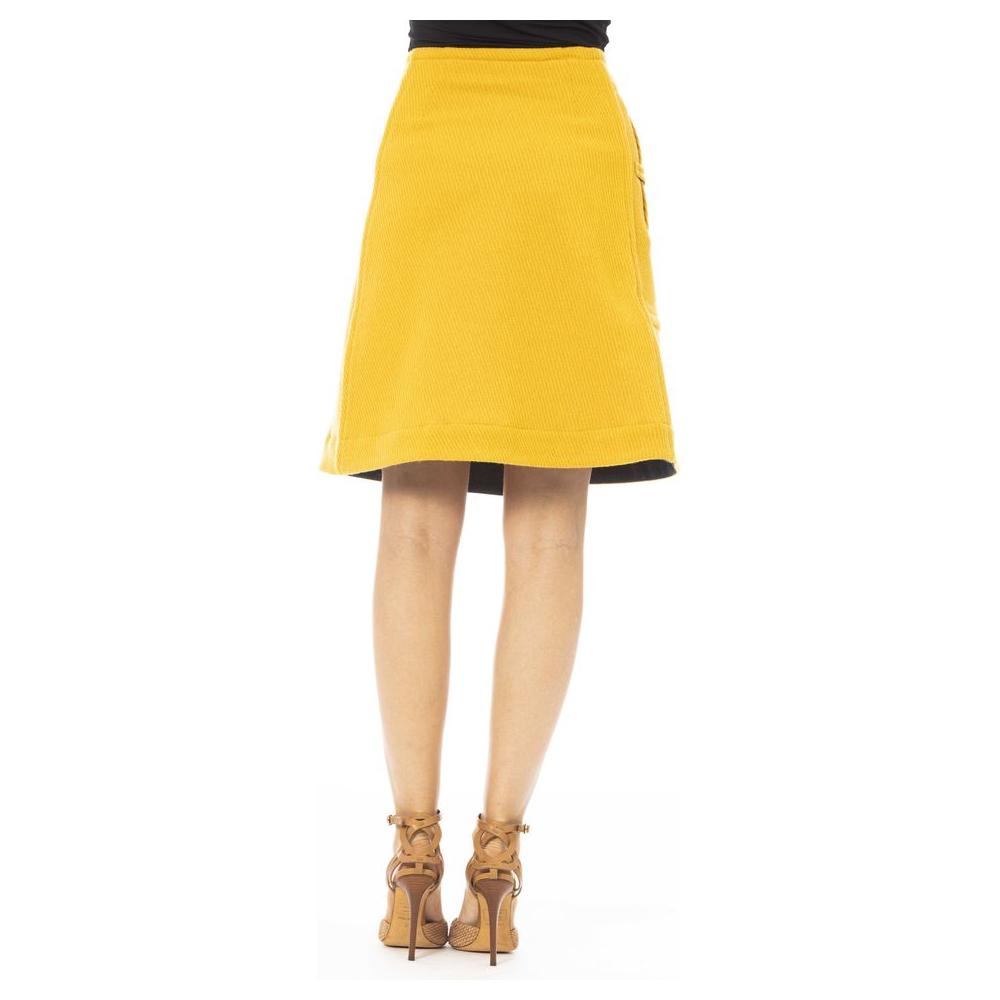 Jacob Cohen Yellow Wool Women Skirt Jacob Cohen Sandy Brown