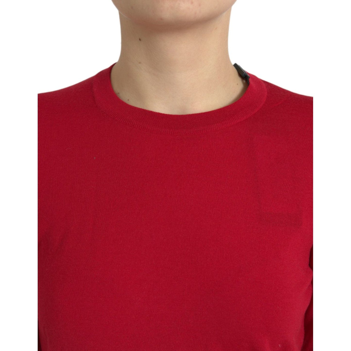 Dolce & Gabbana Radiant Red Wool Pullover Sweater Dolce & Gabbana Brown