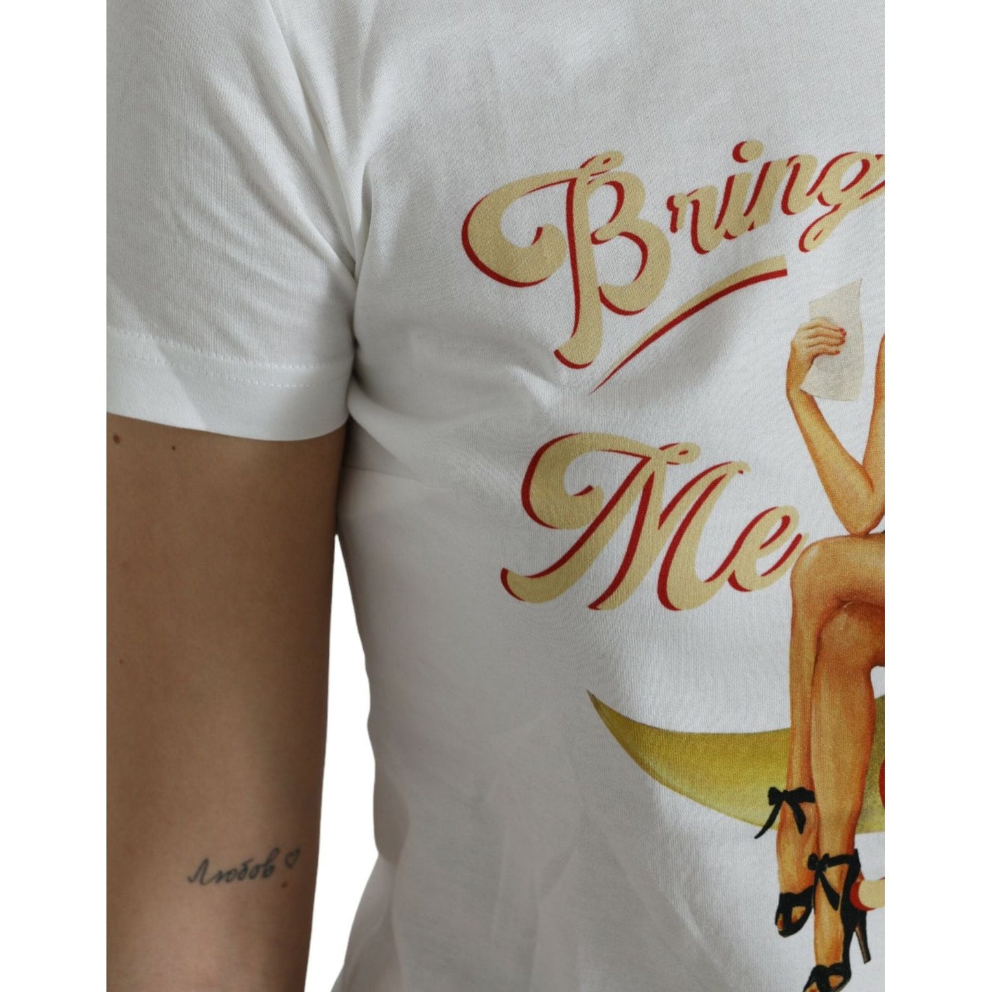 Dolce & Gabbana Elegant White Cotton Crew Neck Tee Dolce & Gabbana Rosy Brown