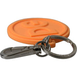 Dolce & Gabbana Orange Rubber DG Logo Silver Brass Metal Keyring Keychain SMY101357