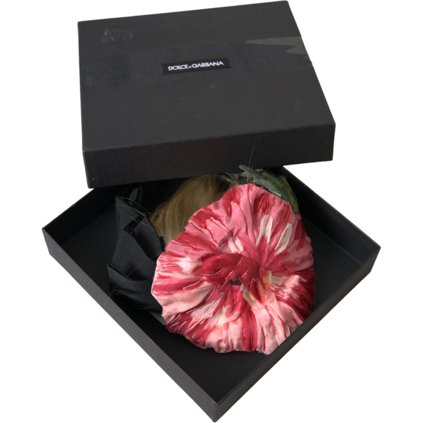 Dolce & Gabbana Black Viscose White Hair Parrucchiera Headband Diadem Dolce & Gabbana Dark Slate Gray