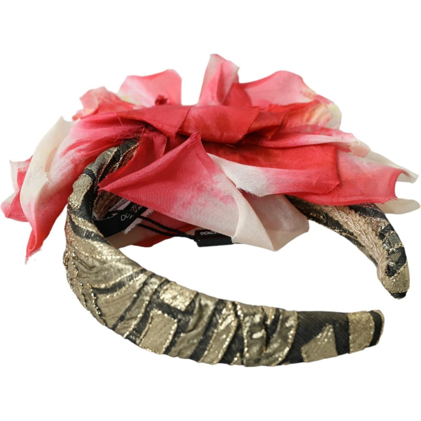 Dolce & Gabbana Multicolor Floral Applique Silk Women Headband Diadem Dolce & Gabbana Rosy Brown