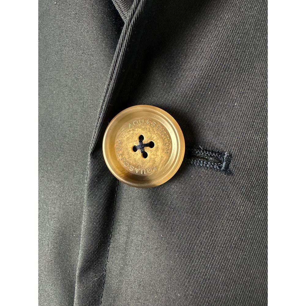 Aquascutum Blue Cotton Men Jacket Aquascutum Dark Slate Gray