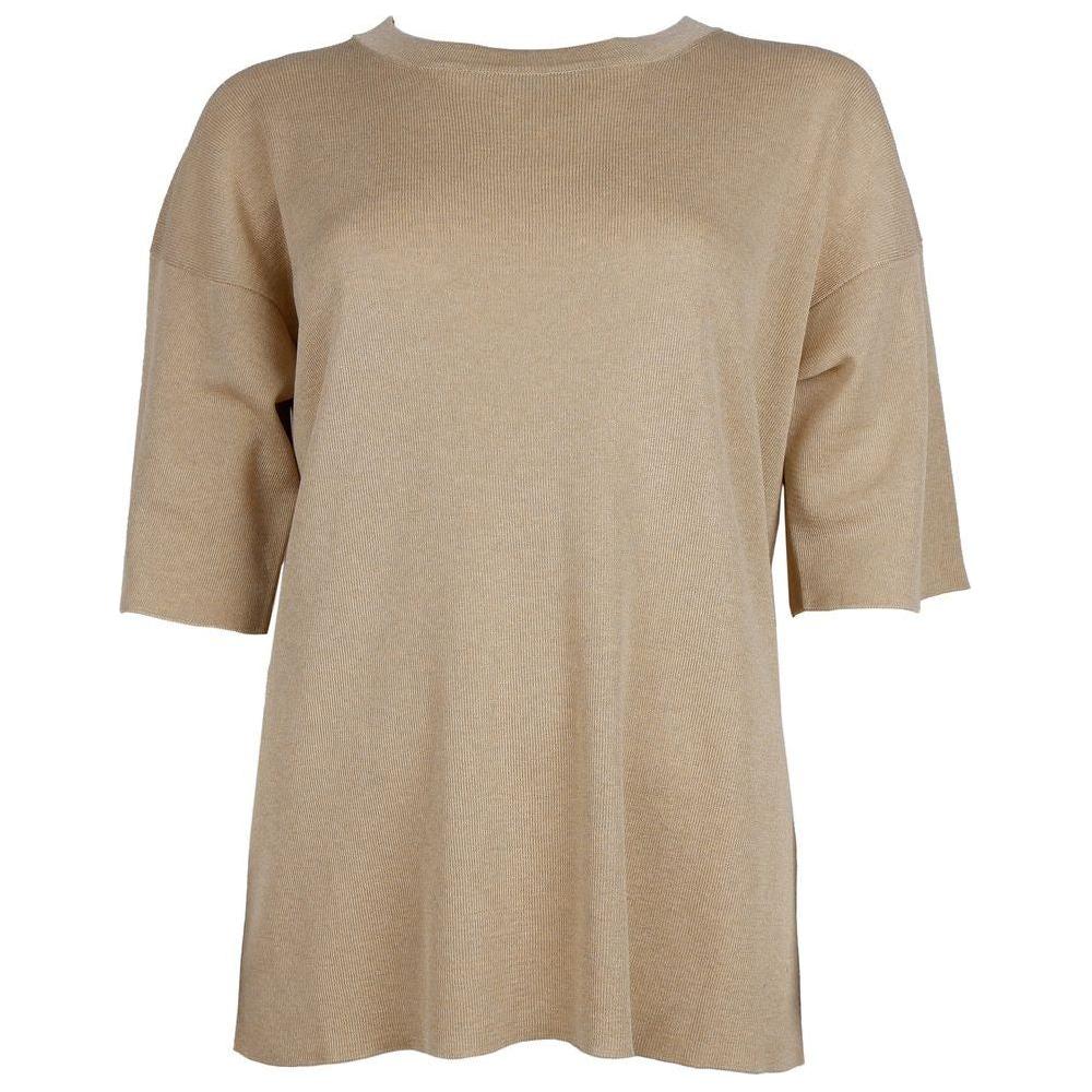 Alpha Studio Beige Viscose Sweater Alpha Studio Rosy Brown