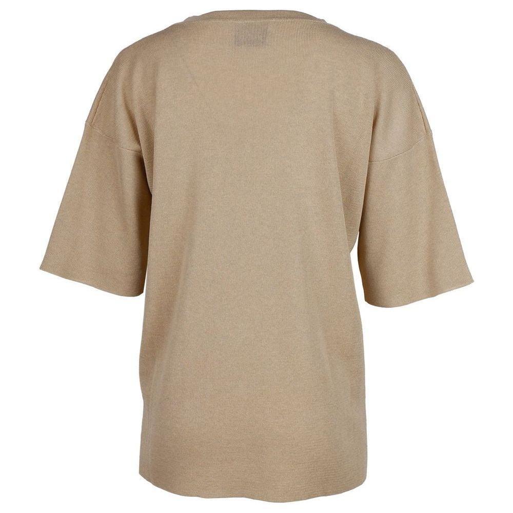 Alpha Studio Beige Viscose Sweater Alpha Studio Rosy Brown
