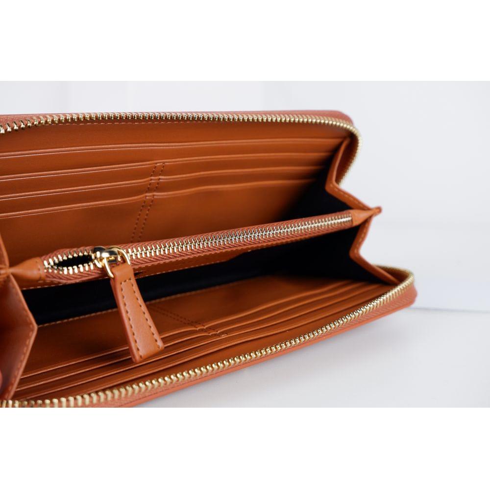 Ungaro Elegant Leather Zippered Wallet Ungaro Saddle Brown