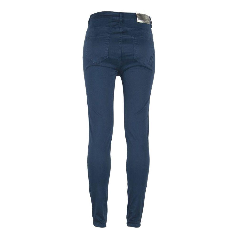 Maison Espin Blue Cotton Women's Skinny Jean Jeans & Pants Maison Espin Dark Slate Gray