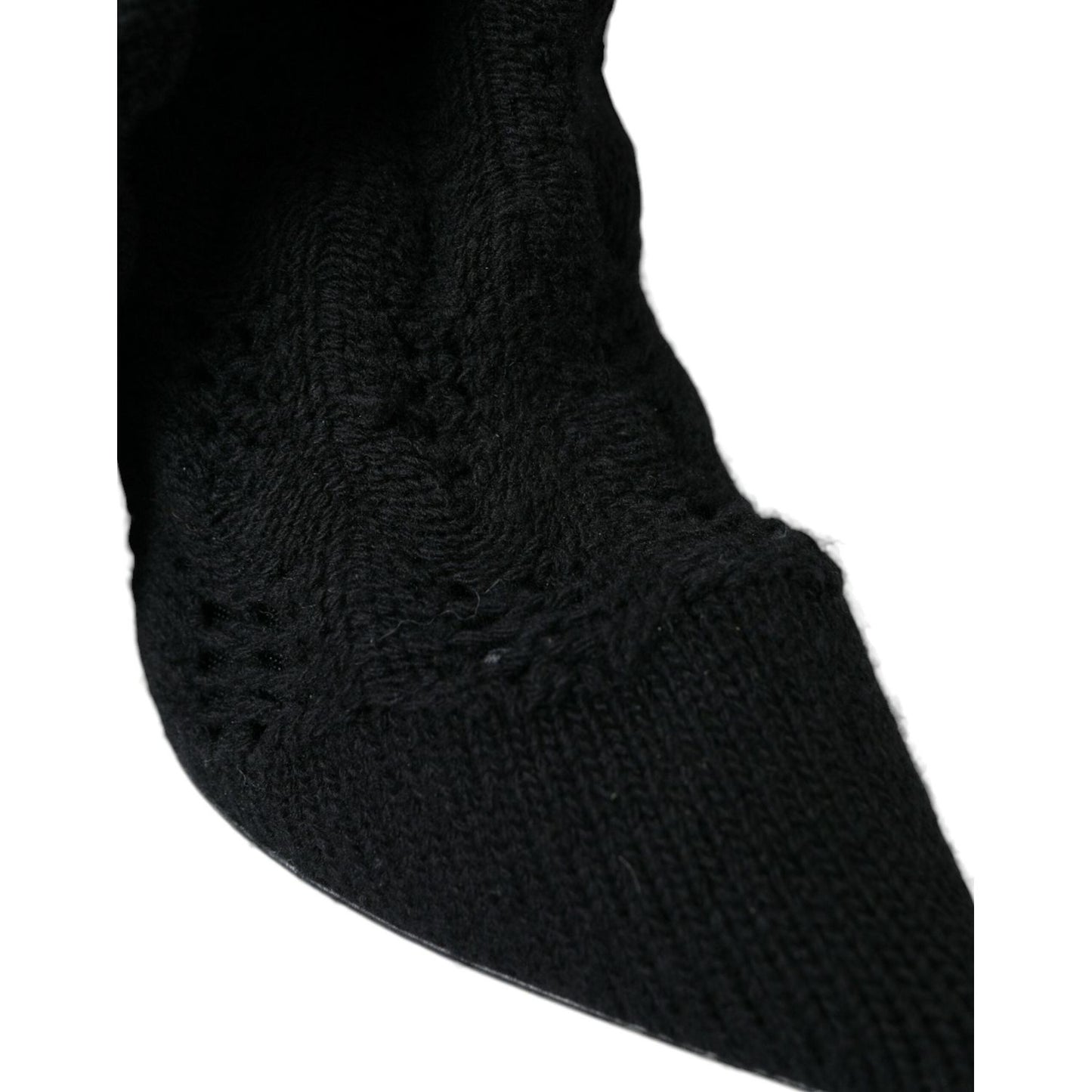 Dolce & Gabbana Black Stiletto Heels Mid Calf Boots Shoes Dolce & Gabbana Black