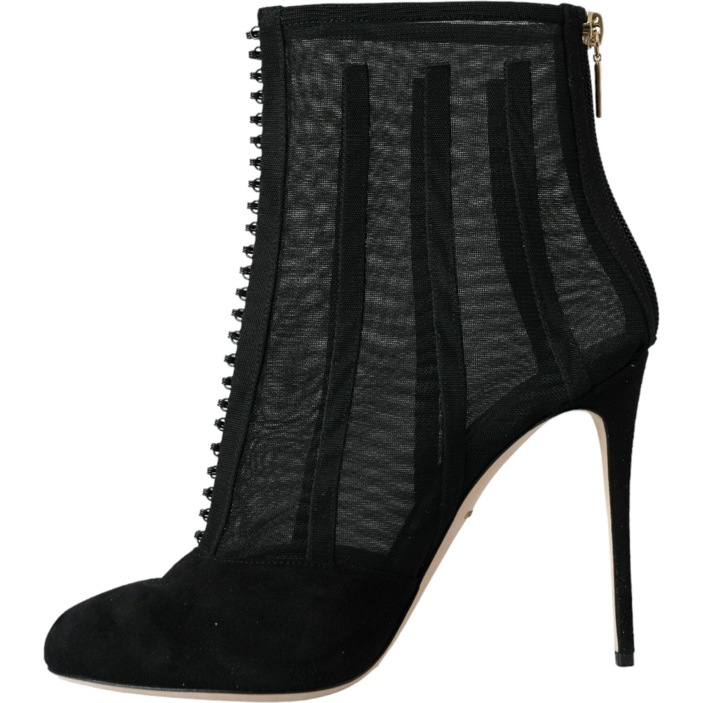 Dolce & Gabbana Black Mesh Stiletto Heels Ankle Boots Shoes Dolce & Gabbana Black