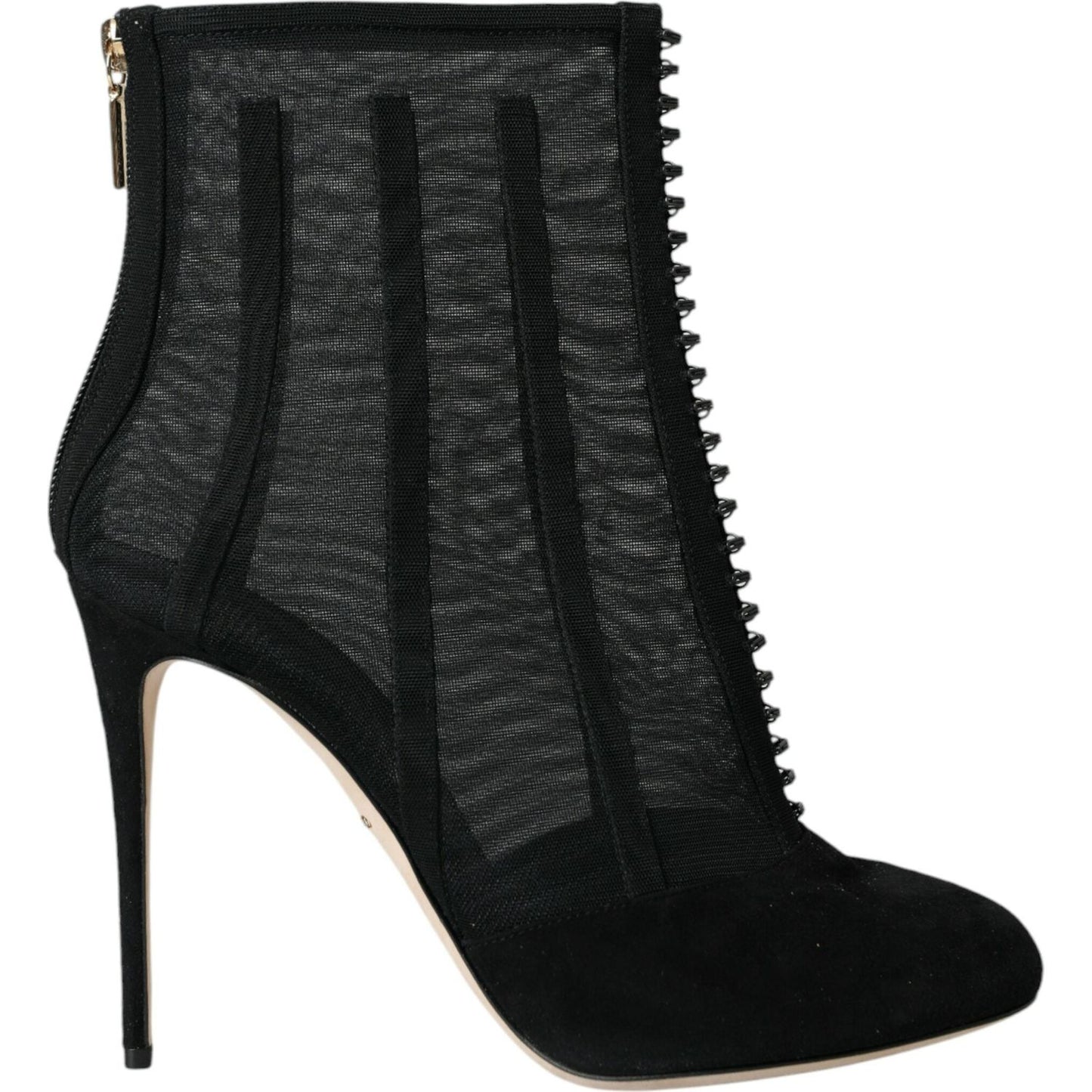 Dolce & Gabbana Black Mesh Stiletto Heels Ankle Boots Shoes Dolce & Gabbana Black