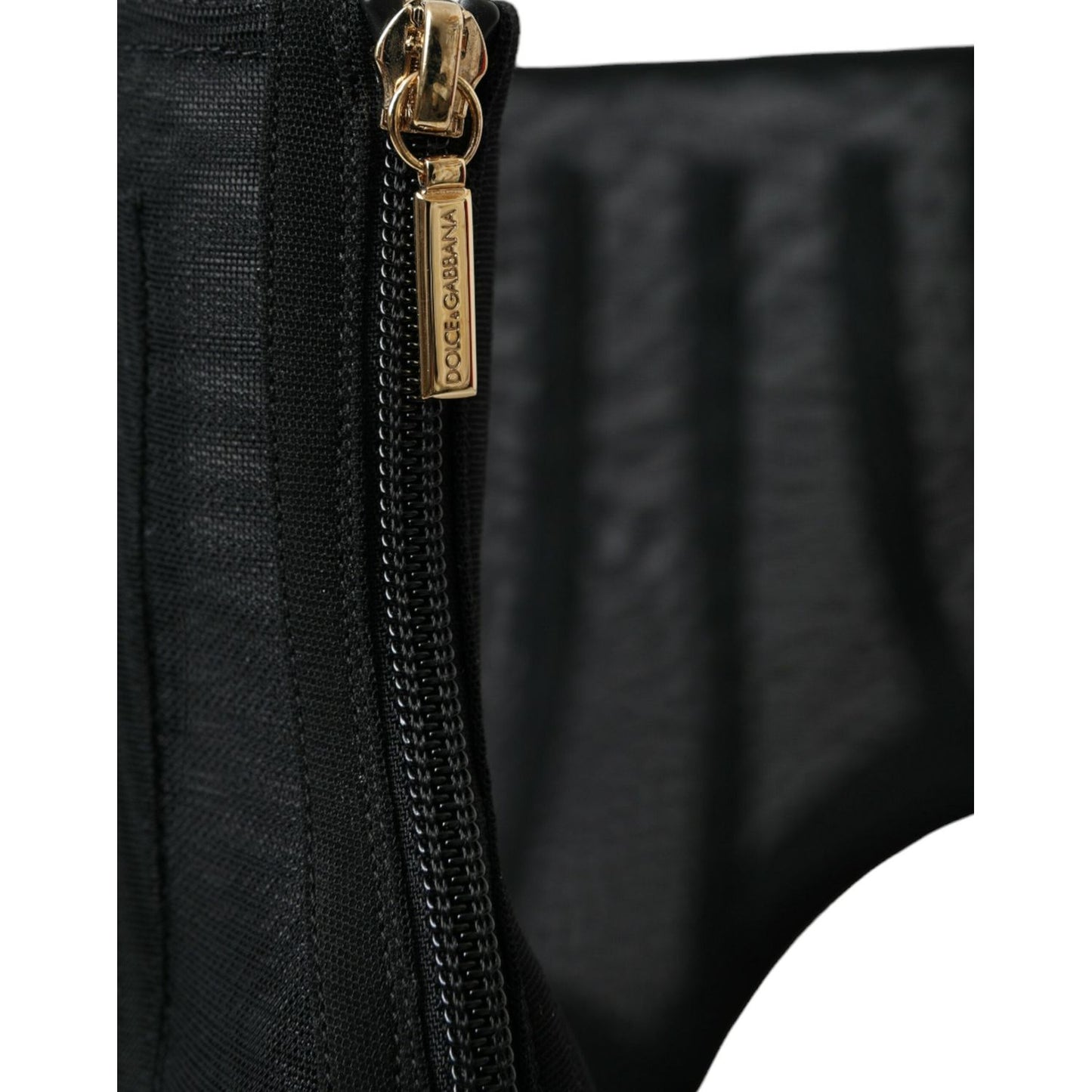 Dolce & Gabbana Black Mesh Stiletto Heels Ankle Boots Shoes Dolce & Gabbana Black