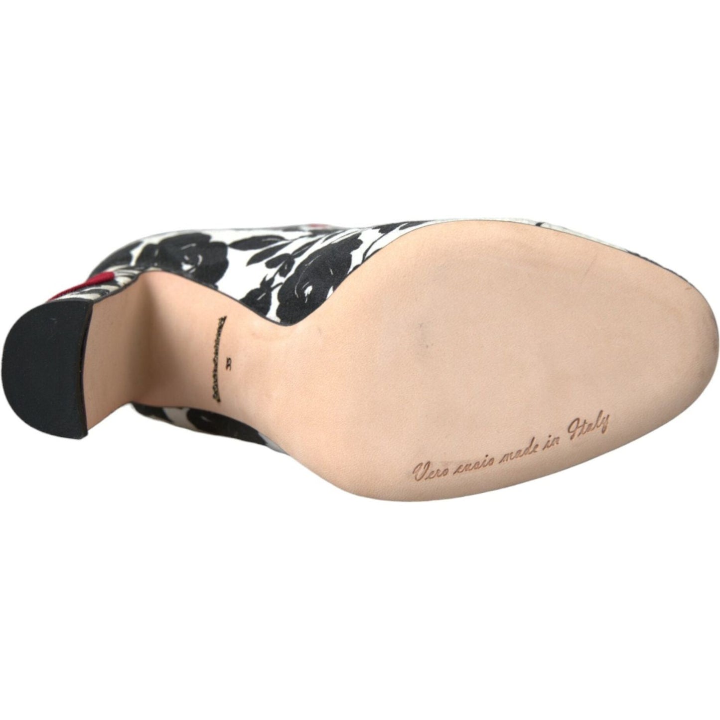 Dolce & Gabbana White Floral Hearts Leather High Boots Shoes Dolce & Gabbana Tan