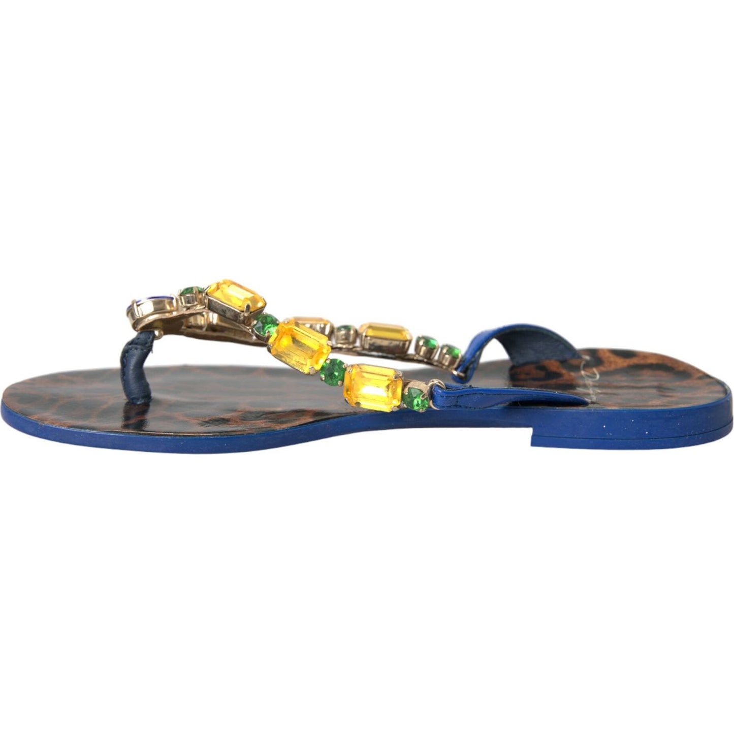 Dolce & Gabbana Blue Crystal Calf Leather Beachwear Shoes Dolce & Gabbana Dark Slate Gray