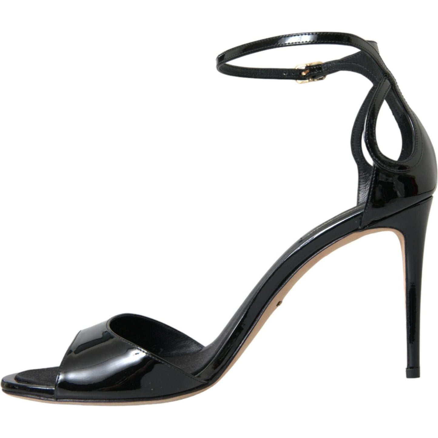 Dolce & Gabbana Black KEIRA Leather Heels Sandals Shoes Dolce & Gabbana Dark Slate Gray